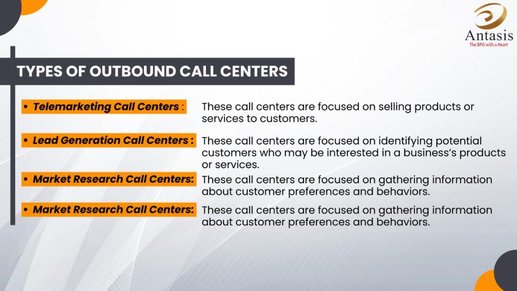 types of outbound call centers